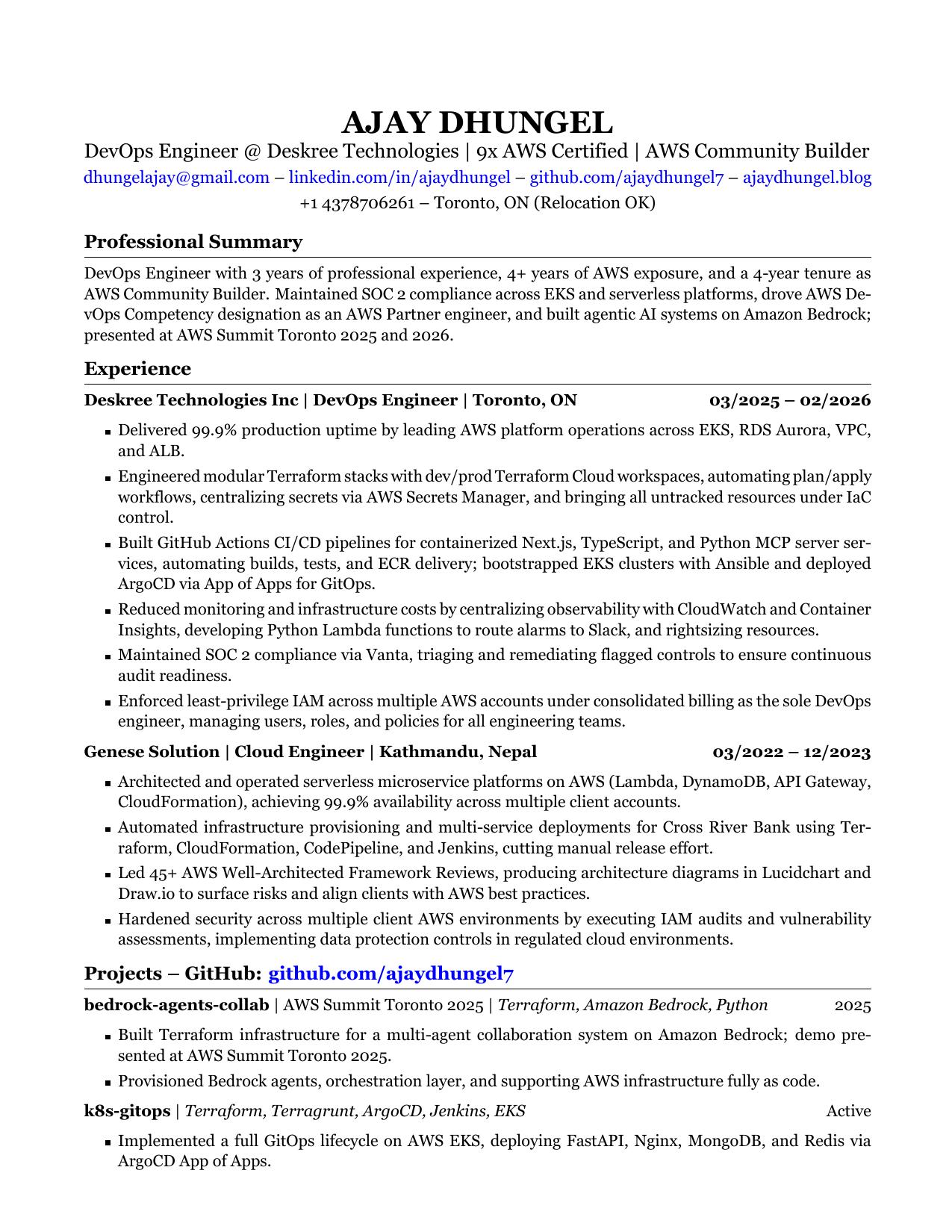 Resume preview
